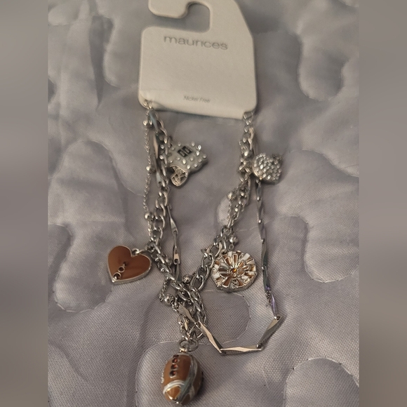 NWT Maurices Silver and Brown Charm Bracelet - Picture 2 of 6